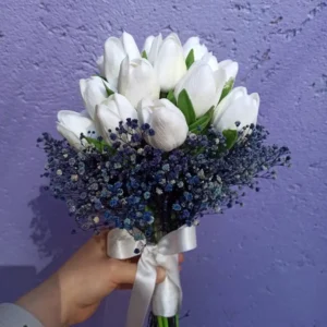 Kurdeleli Beyaz Buket