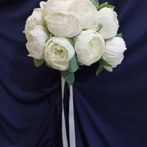 Gri Kurdeleli Beyaz Gül