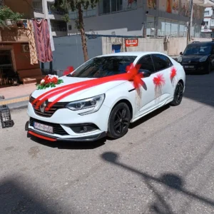 Klasik Beyaz Gül Araba Süslemesi